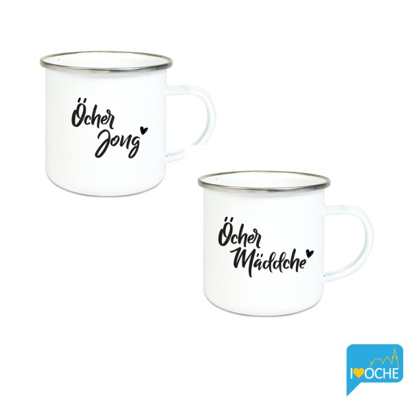 "Öcher Jong und Mäddche Set" - Emailletasse