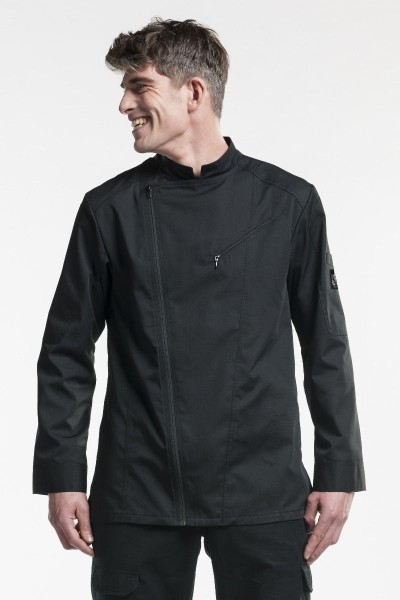 Herren Kochjacke Biker schwarz