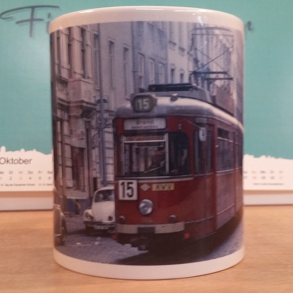 "STRAßENBAHN FRANZSTRAßE." - Fototasse