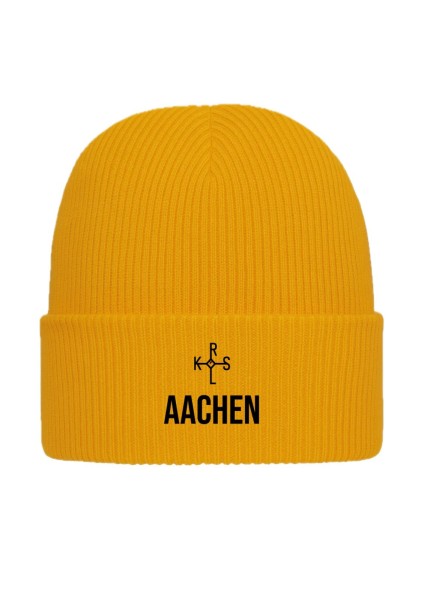 Beanie Aachen mit Carolus Signet mit tiefem Umschlag