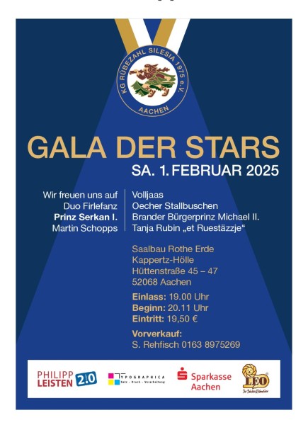 Eintrittskarte KG Rübezahl Gala der Stars 2025 01.02.2025