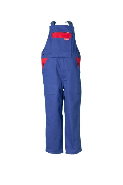 Kinder-Latzhose kornblau/mittelrot